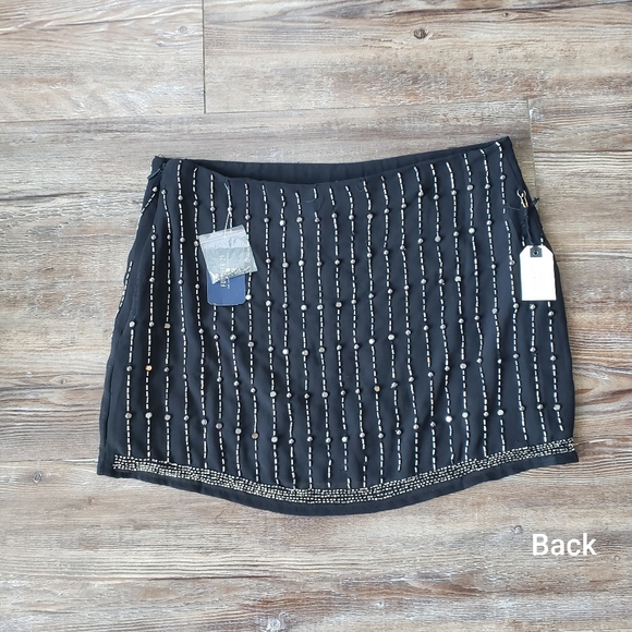 NWT Black with Silver Beaded Skirt size 28 - Picture 2 of 10